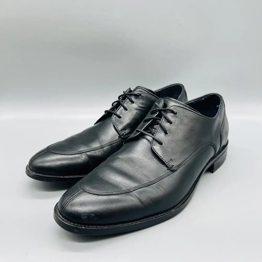 Cole Haan Shoes Mens 8 Black Leather Grand OS Derby Oxford Dress Almond Toe